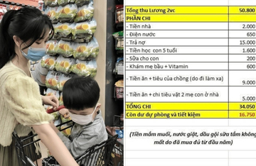 Vợ chồng thu nhập 50,8 triệu/tháng: Bảng chi tiêu tiết lộ 1 khoản chi quá thông minh, ai cũng khen