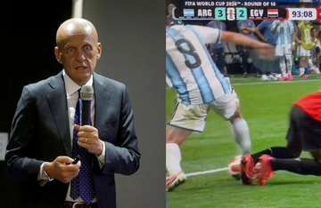 Trưởng ban trọng tài FIFA thông báo về kết quả bàn thắng của Argentina ghi vào lưới Ai Cập