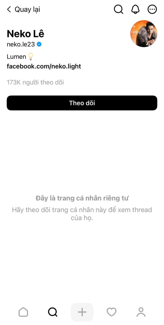 Neko Lê khoá Threads giữa bão dư luận