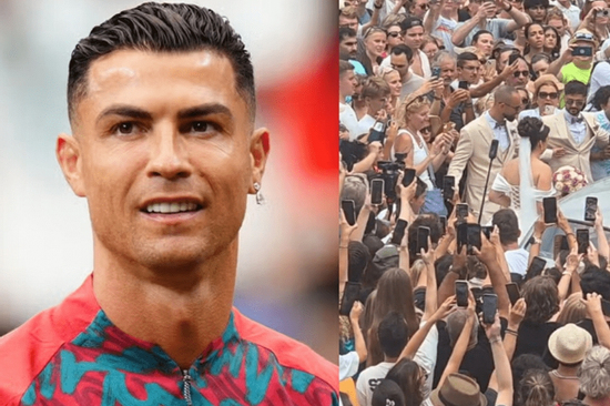 Ronaldo bật cười trước cảnh một đám cưới bị 2.000 người náo loạn vì nhầm tưởng cô dâu chú rể là Georgina và Ronaldo
