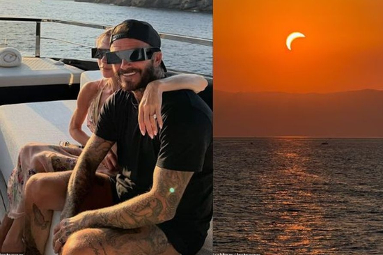 Vợ chồng David Beckham và Victoria hạnh phúc cùng ngắm nhật thực trên du thuyền hơn 560 tỷ đồng