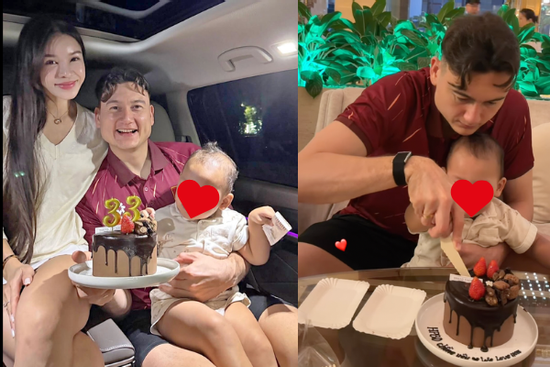 Yến Xuân đưa con trai đến khách sạn ĐT Việt Nam mừng sinh nhật Đặng Văn Lâm, visual xinh đẹp gây sốt