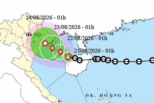 Áp thấp nhiệt đới vào Vịnh Bắc Bộ, di chuyển chậm, sắp mạnh thành bão số 4