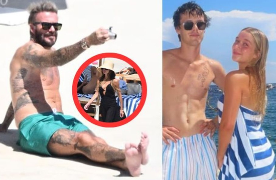 David Beckham khoe body 8 múi chụp ảnh cho vợ, vóc dáng phổng phao của tiểu thư Harper chiếm spotlight