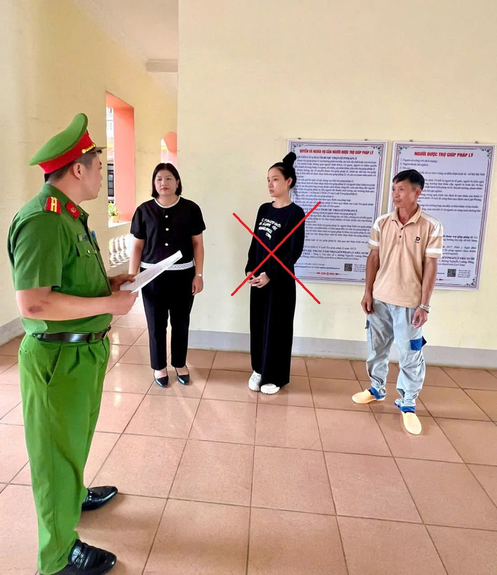 Đối tượng Dương Phương Thảo tại cơ quan Công an tỉnh Lai Châu.