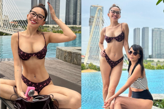 Không chỉ Tóc Tiên, mẹ nữ ca sĩ mới là người chiếm spotlight trong loạt ảnh áo tắm