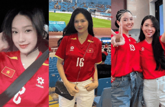 Dàn WAGs xinh đẹp Doãn Hải My, Chu Thanh Huyền đọ sắc rực rỡ trên khán đài