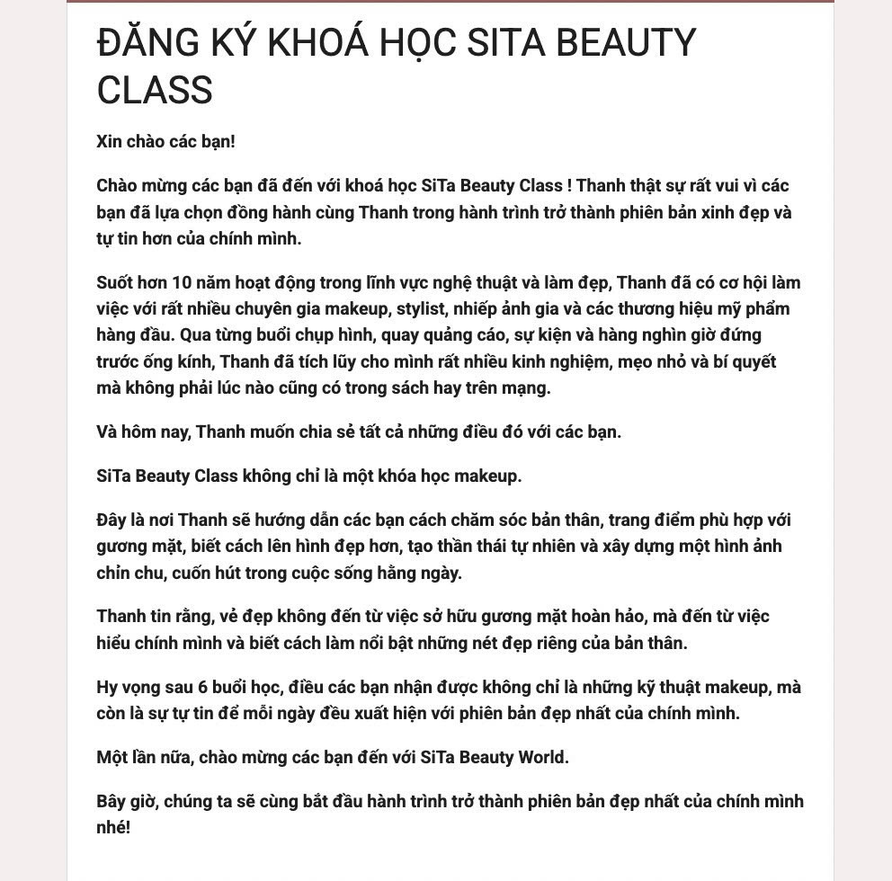 Học phí 50 triệu của lớp make-up Sĩ Thanh gây bàn tán插图1 Theo Sĩ Thanh, mục tiêu của cô không chỉ là hướng dẫn kỹ thuật trang điểm mà còn giúp học viên hiểu rõ gương mặt của mình, biết lựa chọn mỹ phẩm phù hợp, xây dựng phong cách cá nhân và tự tin hơn trước ống kính. Ảnh: Chụp màn hình