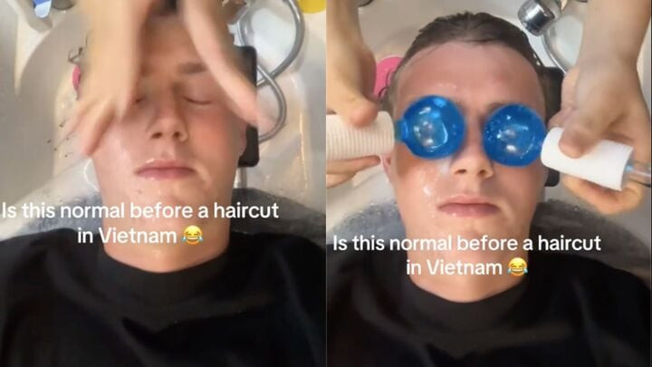 “Liệu đây có phải quy trình bình thường trước khi cắt tóc tại Việt Nam?”, nhân vật chính đặt câu hỏi. (Ảnh chụp màn hình)