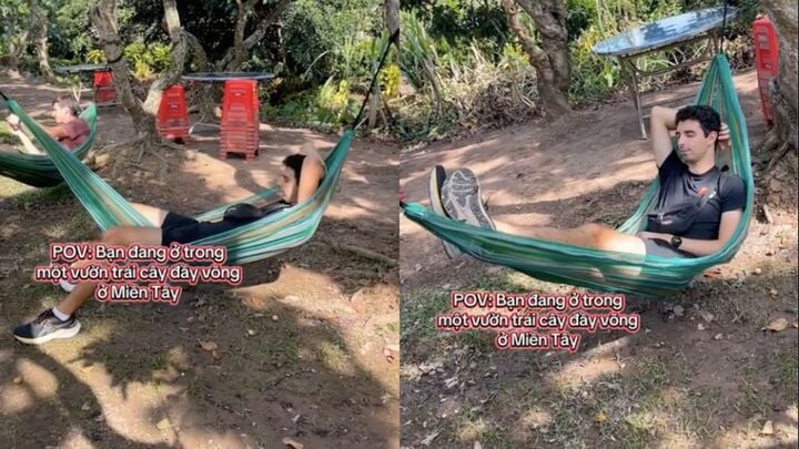 Khách Tây mê mệt, đua nhau khoe trải nghiệm nằm võng ngủ trưa ở miền Tây - 1