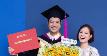 Diễn viên Đoàn Minh Tài nhận bằng thạc sĩ, vợ kém 16 tuổi cũng đón tin vui cùng ngày