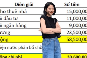 Vợ chồng gửi tiết kiệm lãi 9 triệu/tháng, tổng thu nhập 58,5 triệu thì chi tiêu thế nào?