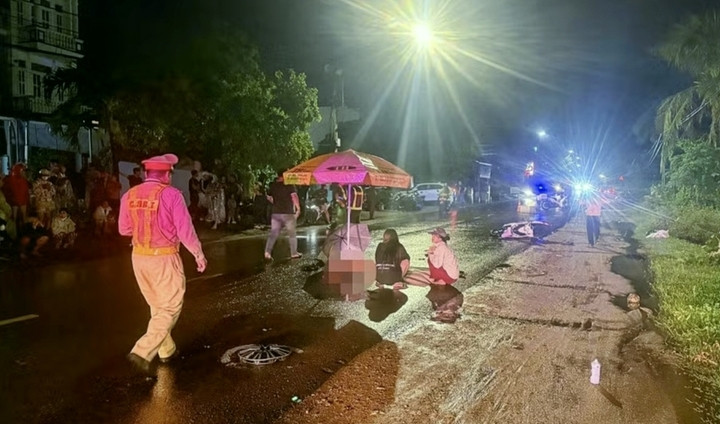 Hiện trường vụ tai nạn. ( Ảnh: Thanh Trí)