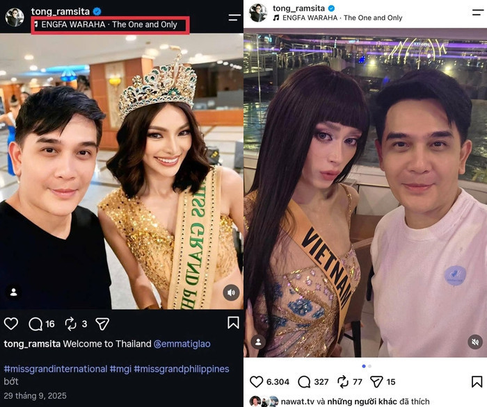 Nhà tài trợ Miss Grand International đăng ảnh chụp cùng Emoura Phạm.