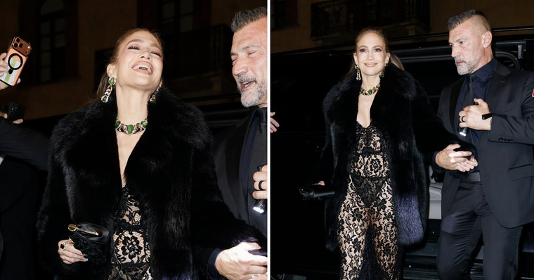 Ca sĩ '4 đời chồng' Jennifer Lopez váy ren xuyên thấu khoe dáng bốc lửa ở tuổi U60