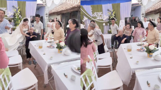 Cụ bà che mặt khóc như mưa khi cháu gái lấy chồng, dân mạng muốn khóc theo