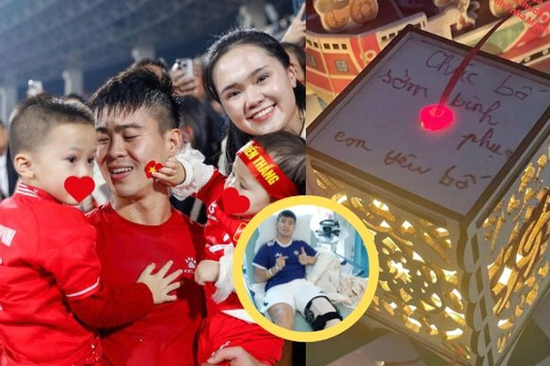 Xúc động lời nhắn con trai Duy Mạnh viết lên đèn lồng Trung thu gửi bố sau ca phẫu thuật tại Mỹ